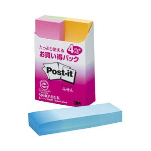 （業務用セット） ポスト・イット（R） グラデーション ふせん・4色 （7.5×2.5cm） 【×10セット】