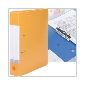 （業務用セット） D型リングファイル（A4タテ・2穴） 背幅5.6cm・収容枚数450枚 黄 【×10セット】