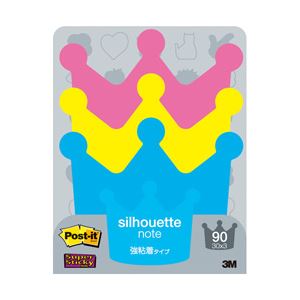 （業務用セット） ポストイット 強粘着ノート シルエットデザインシリーズ 王冠・3色 1パック（3冊） 型番：SSS-CR 【×10セット】