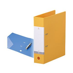 （業務用セット） D型リングファイル（A4タテ・2穴） 背幅7.4cm・収容枚数650枚 黄 【×10セット】