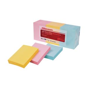 （業務用セット） 粘着メモ エコノミーパック ノートSサイズ パステル 5.0x3.8cm 1パック（12冊） 【×10セット】