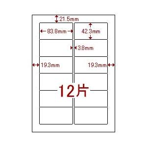 （業務用セット） マルチラベル（A4） 汎用・12面（1片：縦42.3×横83.8mm） 1パック（20枚） 【×5セット】