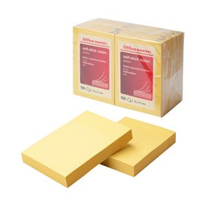 （業務用セット） 粘着メモ エコノミーパック ハーフ イエロー 7.6×5.1cm 1パック（12冊） 【×5セット】