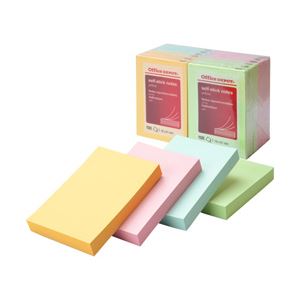 （業務用セット） 粘着メモ エコノミーパック ハーフ パステル 7.6×5.1cm 1パック（12冊） 【×5セット】