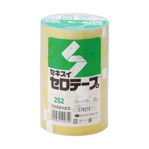 （業務用セット） セキスイ セロテープ（大巻） 10巻入 1.5cm×35m 【×5セット】