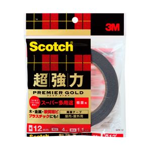 （業務用セット） スコッチ 超強力両面テープ プレミアゴールドスーパー多用途（粗面用） 1巻 型番：SPR-12 【×5セット】