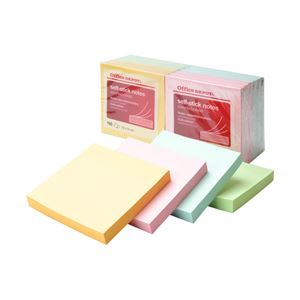 （業務用セット） 粘着メモ エコノミーパック ノート パステル 7.6×7.6cm 1パック（12冊） 【×5セット】