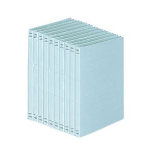 （業務用セット） FAMS フラットファイル 樹脂ファスナー 10冊入 B4タテ・ブルー 【×5セット】