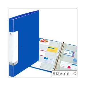 （業務用セット） 交換式名刺帳（A4タテ・30穴） 収容数：300枚 青 【×5セット】