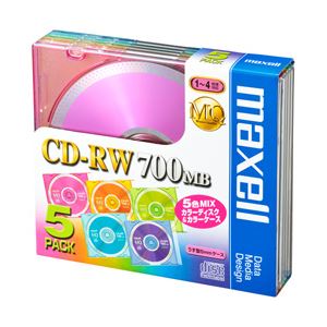 （業務用セット） 日立マクセル CD-RW 700MB 個別ケース 5枚入 【×5セット】