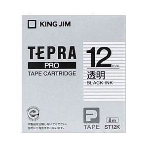 （業務用セット） 「テプラ」PROシリーズテープ スタンダード 透明に黒文字 12mm 【×5セット】