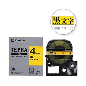 （業務用セット） 「テプラ」PROシリーズテープ スタンダード パステル 黄に黒文字 4mm 【×5セット】
