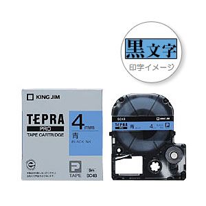 （業務用セット） 「テプラ」PROシリーズテープ スタンダード パステル 青に黒文字 4mm 【×5セット】
