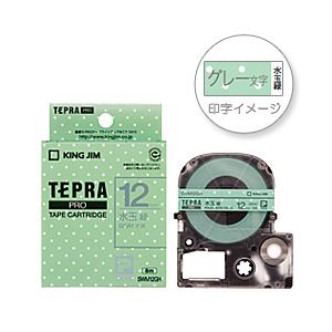 （業務用セット） 「テプラ」PROシリーズテープ ソフト 模様ラベル 水玉緑にグレー文字 12mm 【×5セット】