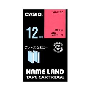 （業務用セット） カシオ（CASIO） ネームランド エコテープカートリッジ 赤に黒文字 12mm  【×10セット】