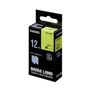 （業務用セット） カシオ（CASIO） ネームランド エコテープカートリッジ 黄に黒文字 12mm  【×10セット】