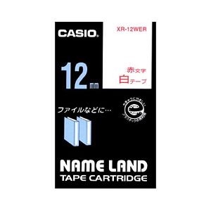 （業務用セット） カシオ（CASIO） ネームランド エコテープカートリッジ 白に赤文字 12mm  【×10セット】