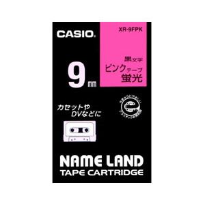 （業務用セット） カシオ（CASIO） ネームランド エコテープカートリッジ 蛍光ピンクに黒文字 9mm  【×10セット】