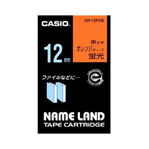 （業務用セット） カシオ（CASIO） ネームランド エコテープカートリッジ 蛍光オレンジに黒文字 12mm  【×10セット】