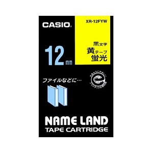 （業務用セット） カシオ（CASIO） ネームランド エコテープカートリッジ 蛍光イエローに黒文字 12mm  【×10セット】