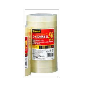 （業務用セット） スコッチ 透明粘着テープ（大巻） 10巻入 （1.8cm×50m） 【×3セット】