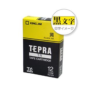 （業務用セット） 「テプラ」TRシリーズ対応テープ 黄に黒文字 12mm  【×5セット】
