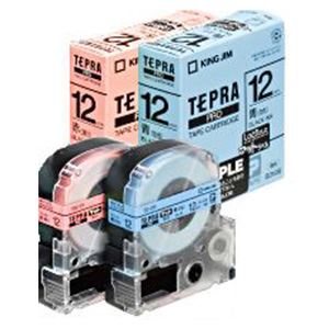 （業務用セット） 「テプラ」PROシリーズテープ マットカラーラベル 薄紅に黒文字 18mm  【×5セット】