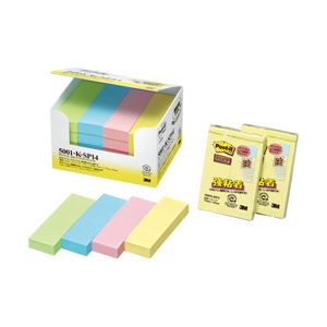 （業務用セット） ポスト・イット（R） 7.5×2.5cm ふせん スペシャルエコノパック（TM） 4色 5001-K-SPN 1パック（20冊） 【×3セット】