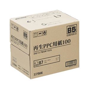 （業務用セット） 王子製紙 再生PPC用紙100 B5（箱） 1箱（500枚×5冊） 【×3セット】