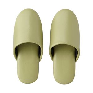 （業務用セット） テンダイ シボナシレザー風スリッパ こども用 ライトグリーン 1パック（5足） 15〜19cm 【×2セット】