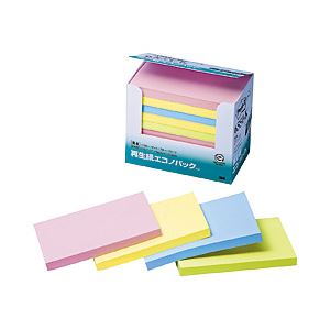 （業務用セット） ポスト・イット（R） 再生紙エコノパック（TM）シリーズ 大判ノート 7.5×12.7cm 1パック（10冊） 【×2セット】