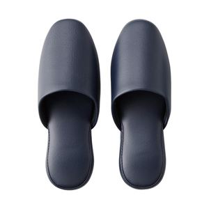 （業務用セット） テンダイ シボナシレザー風スリッパ ネイビー 1パック（5足） 23〜25.5cm 【×2セット】