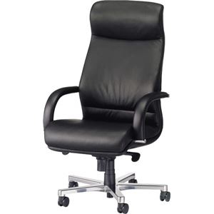 プレジデント用チェアー No.545L ブラック 【社長室、役員用家具】