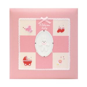 【訳あり・在庫処分】ナカバヤシ フエル誕生／L／ウエルカムベビー／ピンク 【ウェルカムベビー アルバム誕生用】
