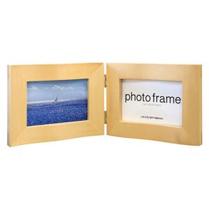 【訳あり・在庫処分】ナカバヤシ 木製写真タテ／Lサイズ2面／ナチュラル 【ツインフォト 木製写真立】