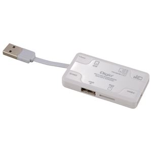 (業務用セット) Digio2 USB2.0 マルチカードリーダー CRW-5M53W ホワイト【×5セット】