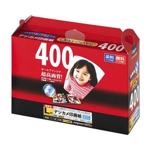 (業務用セット) インクジェット用紙 Digio デジカメ印画紙 強光沢 L判 400枚 JPSK-L-400G【×5セット】