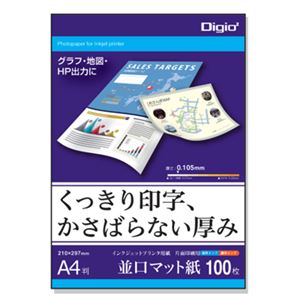 (業務用セット) Digio マット紙A4シリーズ 並口マット紙／A4／100枚JPFG-A4-100【×5セット】