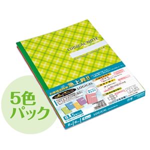 (業務用セット) ロジカルノート ガーリーチェック／B5／B罫（5冊パック／5色込） ノ-B519B-5P【×20セット】
