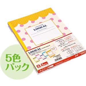 (業務用セット) ロジカルノート ファンシードット／B5／A罫（5冊パック／5色込） ノ-B521A-5P【×20セット】