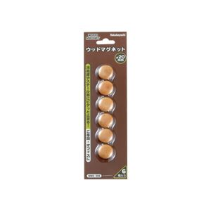 (業務用セット) ウッドマグネットナチュラル木目直径20mm WMG-206NMナチュラル木目【×20セット】
