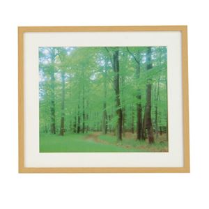 (業務用セット) 木製写真額角型：再生木材 ワイド四ツ切判 フ-SW-176-N（木地）【×5セット】