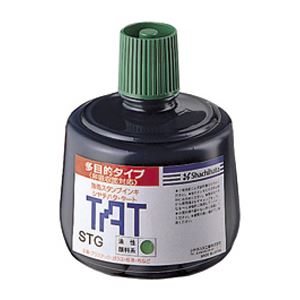 シャチハタ 強着スタンプ台タート 〈多目的用〉専用インキ STG-3 【インク色：緑】 1本