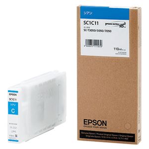エプソン（EPSON） インクジェットカートリッジ SC1C11 【インク色：シアン 110ml】 1個