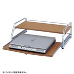 クラウン ノートパソコンラック CR-PA20-MG 木目 1台