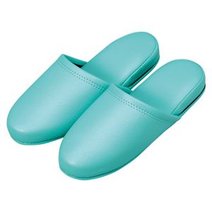 オーミケンシ 抗菌レザー調スリッパ 10足組 36055 グリーン 10足