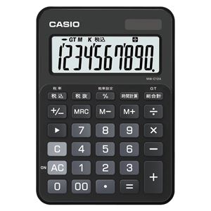 （業務用セット） カシオ カラフル電卓 ミニジャストサイズ MW-C12A-BK-N スマートブラック 1台入 【×2セット】