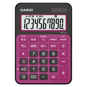 （業務用セット） カシオ カラフル電卓 ミニジャストサイズ MW-C12A-BR-N ベリーピンク 1台入 【×2セット】
