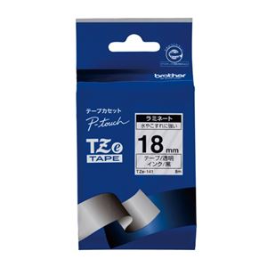 （業務用セット） ブラザー ピータッチ用テープカートリッジ ラミネートテープ 8m TZe-141 透明 黒文字 1巻8m入 【×2セット】