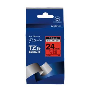 （業務用セット） ブラザー ピータッチ用テープカートリッジ ラミネートテープ 8m TZe-451 赤 黒文字 1巻8m入 【×2セット】